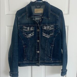 Rhythm in Blues Denim Jacket with Embellishments